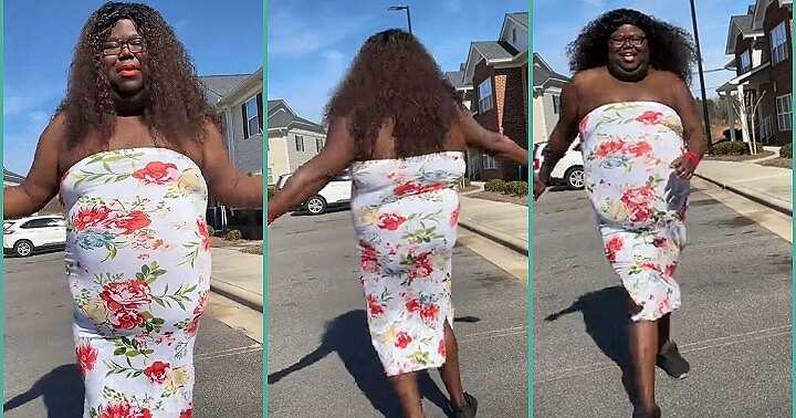 Watch video as woman with unique body shape flaunts herself online