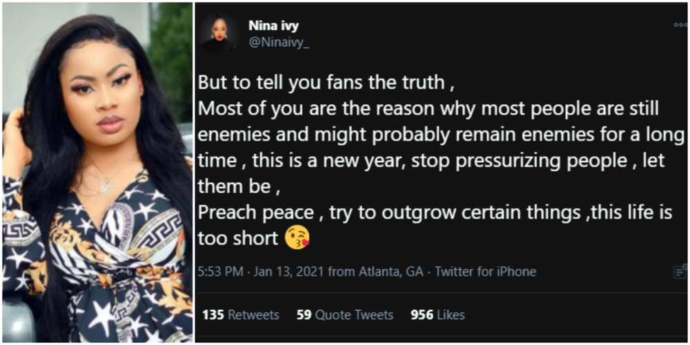 Nina blames fans for creating enmity between ex-BBNaija housemates