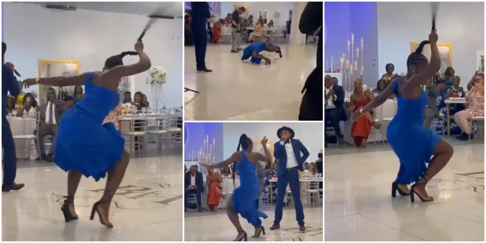 Lady brings 'house down' with eye-catching legwork in heels, does waist dance with hair loosed