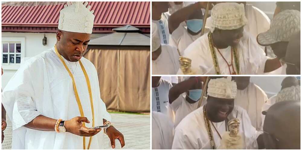 Moment Ooni of Ife Arrived at 45th Birthday Party of Oba Saheed Elegushi