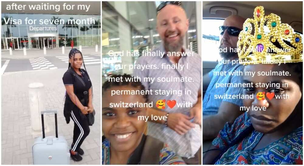 Lady shares video, photos as she moves to Switzerland to be with her man.