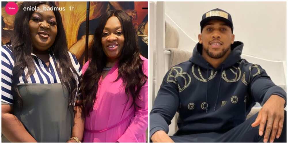 Eniola Badmus excited as she meets Anthony Joshua's mother Eniola Badmus excited as she meets Anthony Joshua's mother