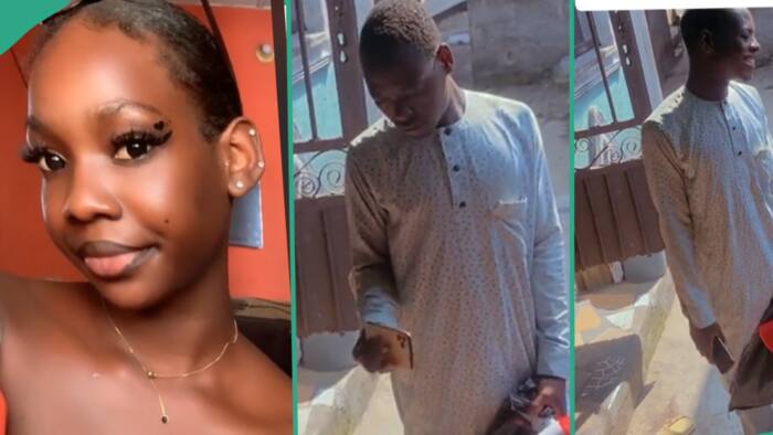 "iPhone 11 for N1k": Reactions as lady pranks Aboki, tells him she wants to sell her friend's phone