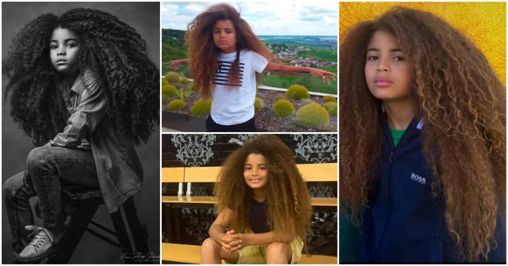 Child hair activist flaunts his thick natural hair.