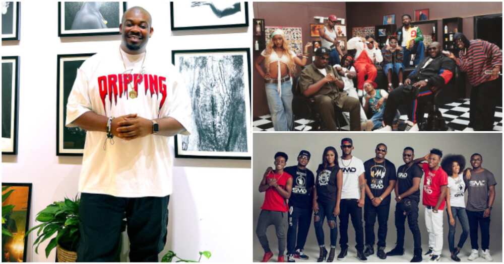 Nigerian producer Don Jazzy and crew members