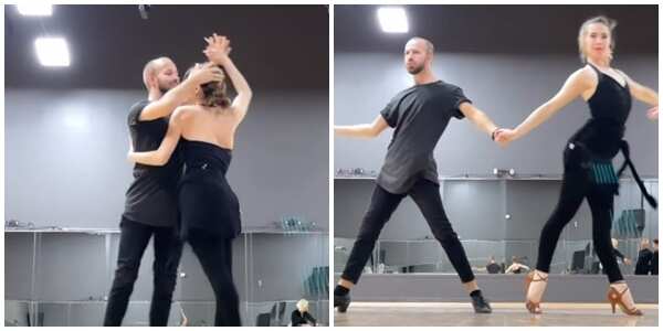 Liya Kazbekova shows off cool ballroom dance alongside another skilled dancer