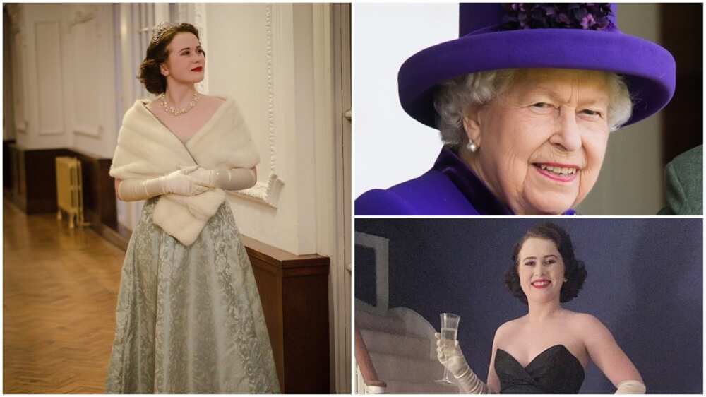 A collage of her pictures and Queen Elizabeth's present look. Photo sources: Daily Mail and Getty Images.