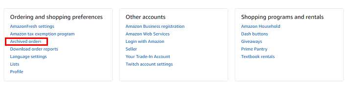 how to permanently delete archived orders on amazon