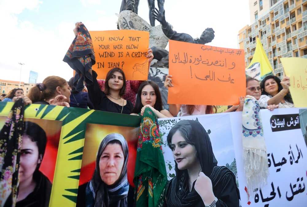 Women outside Iran are also protesting against the country's morality police, including in Beirut