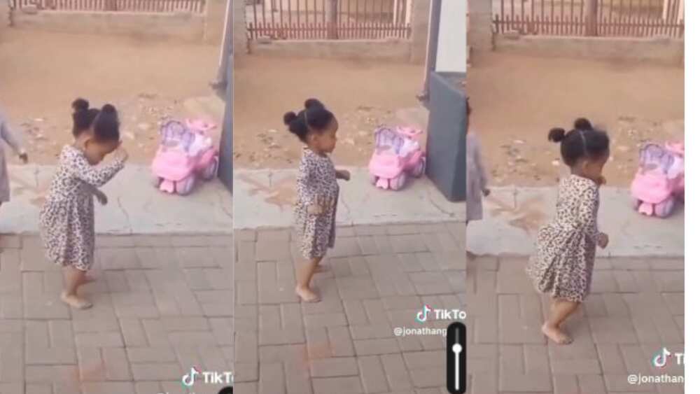 Little girl dances effortlessly, makes some good moves