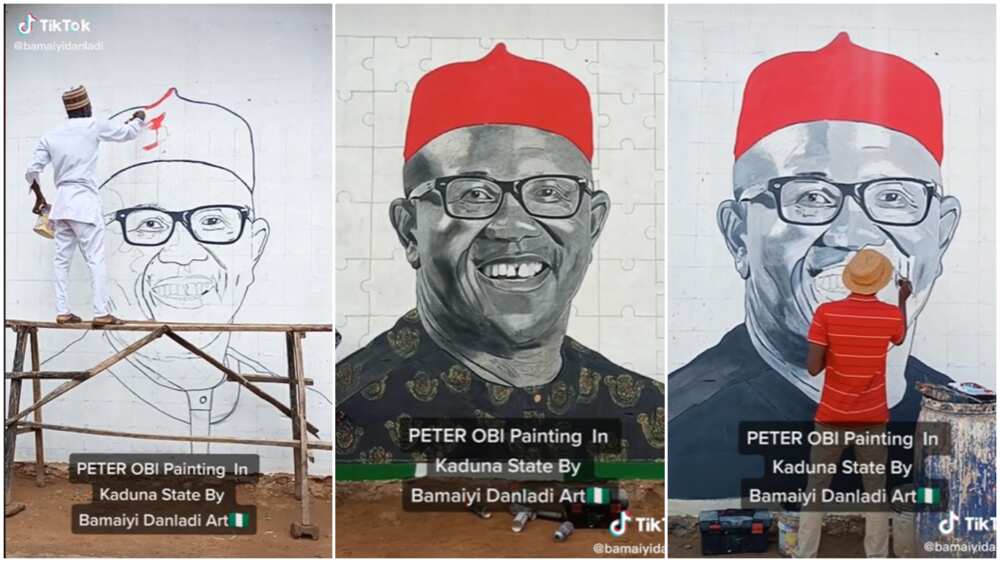 Peter Obi's painting in Kaduna/skill Nigerian man got praised.