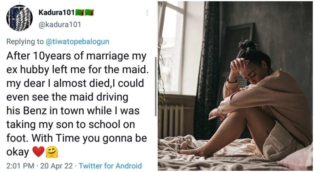 Lady narrates how her husband left her for their housemaid after 10 years of marriage.