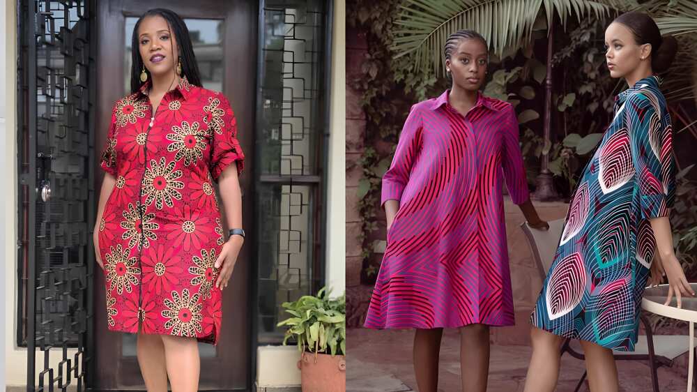 Simple Ankara shirt dresses