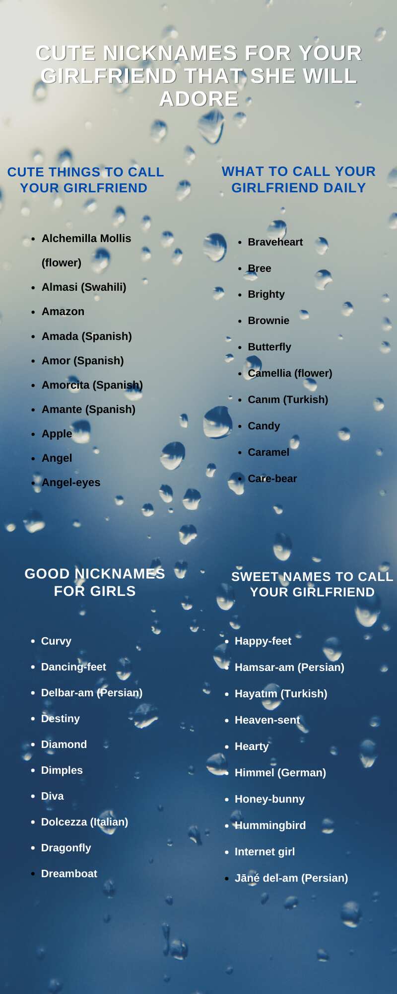 cute names to call your girlfriend