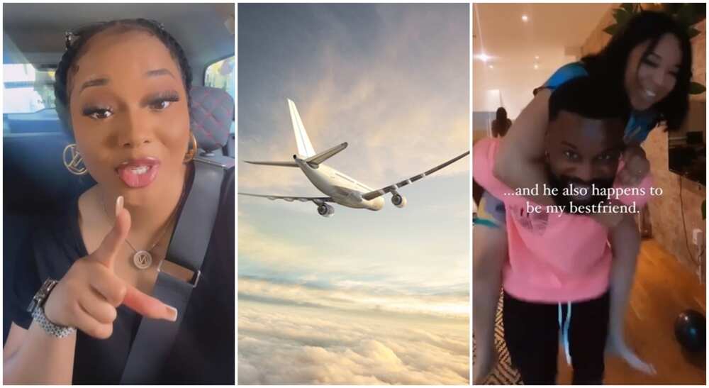 Photos of a lady and her bestie as the travel to Turkey.