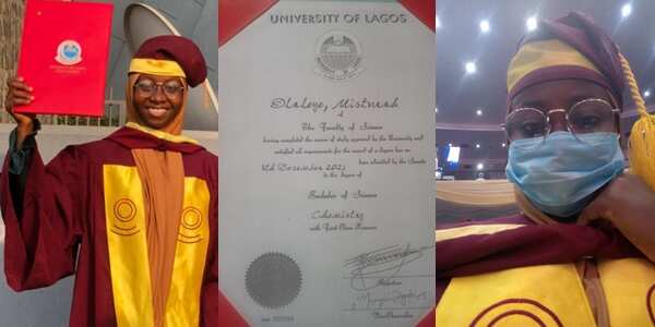 Misturah Olaleye graduated from UNILAG at the recent convocation with a first-class degree in Chemistry