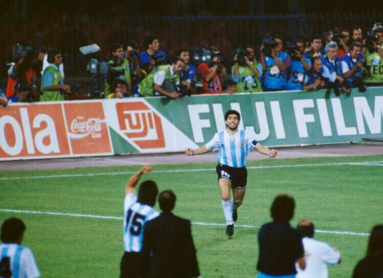 Diego Maradona in action as a player