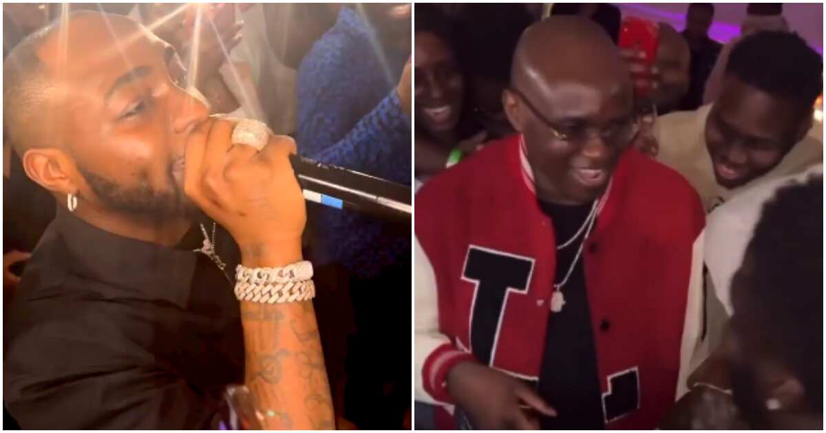 I will never be broke in my life: Reactions as Pastor Tobi sprays Davido with bundles of pound notes in UK