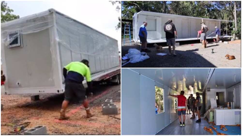 The house was installed by many people. The house was installed by many people.