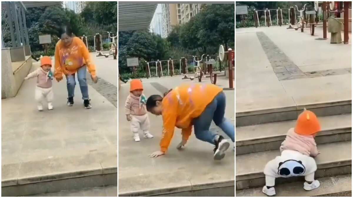 Woman Crawls on the Floor to Show Baby How to Come Down ...