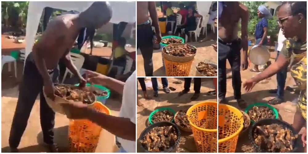 Outrage as Nigerian lady exposes her caterer who stole large chunk of meats and fishes after hiding it from guests