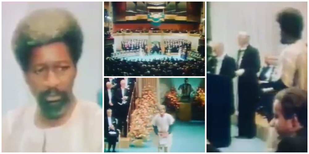 Throwback video: Beautiful moment Wole Soyinka was honoured with the Nobel Prize for Literature in 1986