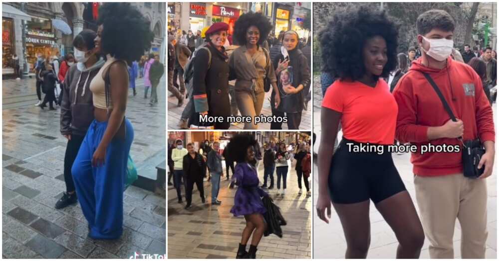 Claudia Darleene, natural afro, Oyinbos rush her for photos Claudia Darleene, natural afro, Oyinbos rush her for photos