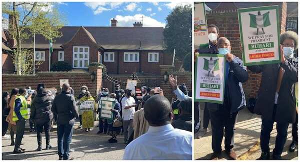 Buhari in London: Go back to Nigeria and build hospitals, organizer says