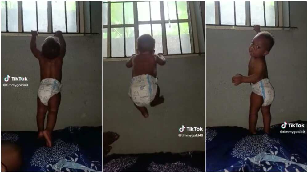 Baby and mum/kid tried to climb window. Baby and mum/kid tried to climb window.