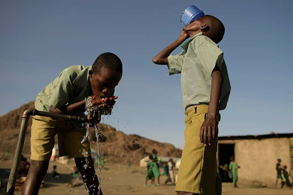 Children in the village suffer side effects from drinking water from Lake Turkana