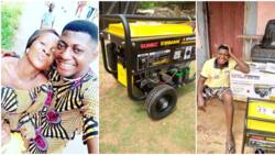 Nigerian man facing challenges in his business gets big generator gift from his wife, flaunts it on the net