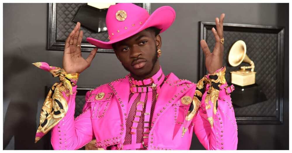 Lil Nas X wearing Purple Brand monogram jeans 🤍 📲 More Lil Nas