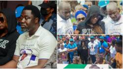 "I'll keep all my memories close to my heart": Mercy Johnson in tears, heartbroken in photos from dad's burial