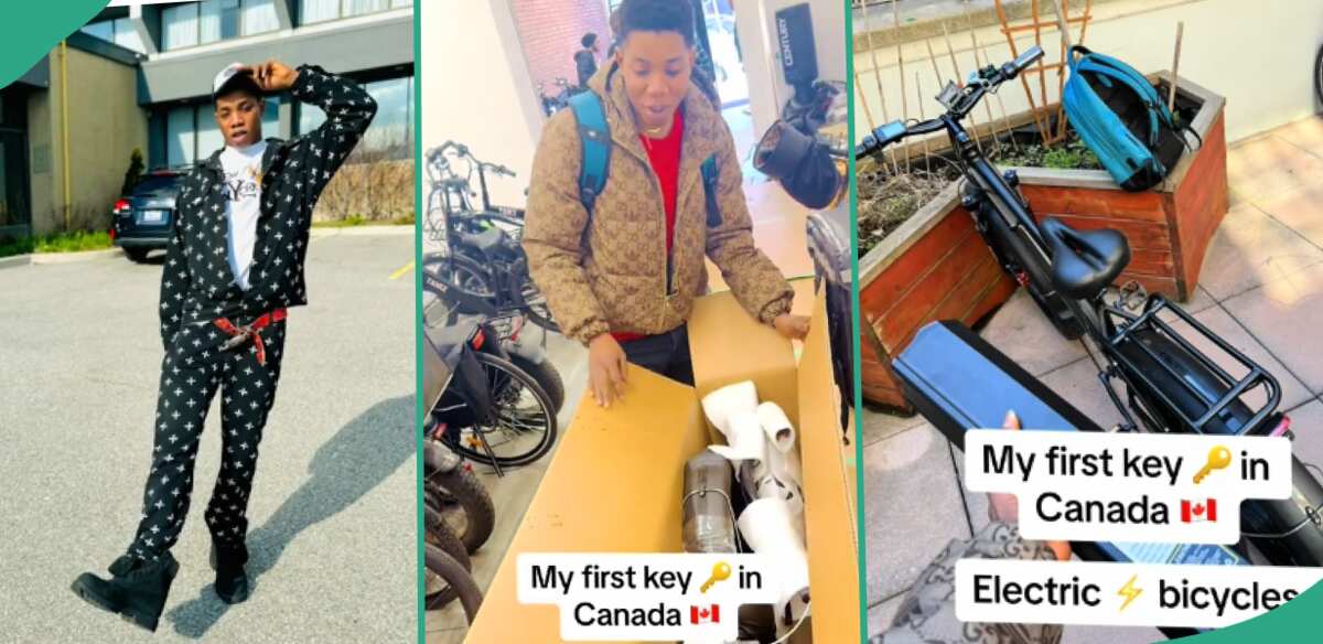 Nigerian man celebrates as he buys electric bicycle after moving to Canada shares video