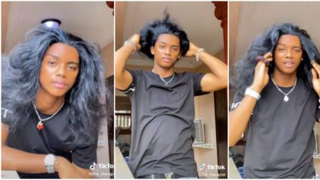 See hair wey girls dey buy 700k: Reactions as handsome young man flaunts his long natural hair in viral video