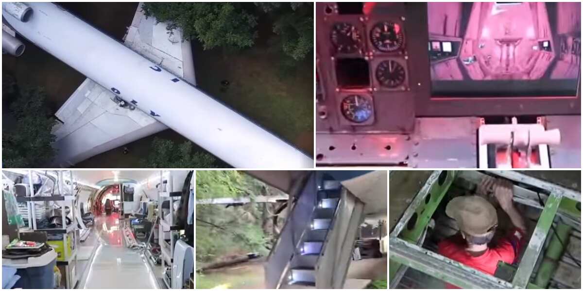 Man buys old Boeing aeroplane and turns it into his house, he added shower, video of its interior causes stir