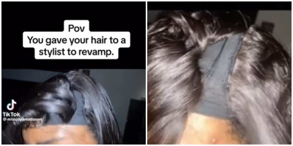 Lady reveals scanty nature of her wig