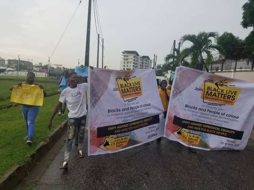 George Floyd: Protesters defy heavy Lagos rain, march in solidarity with blacks