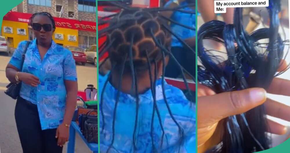 Reactions as lady displays rubber hair she plaited for Christmas