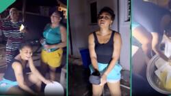 Video as Regina Daniels’ mum makes her wash plates as she visits home: “She no know say I be celeb”