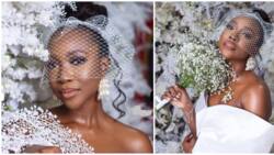 Court wedding fashion: Actress Ini Dima-Okojie weds beau in stylish bridal ensemble