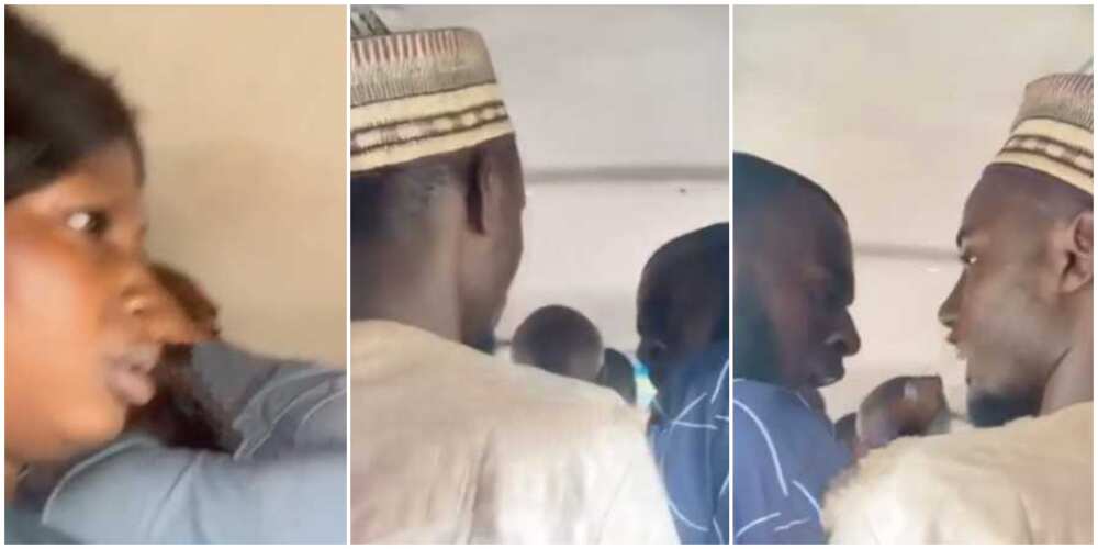 Video shows lady insulting male passenger in commercial bus for telling preacher to shut up
