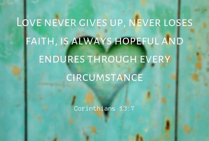 Love Quotes - Love never gives up, never loses faith, is