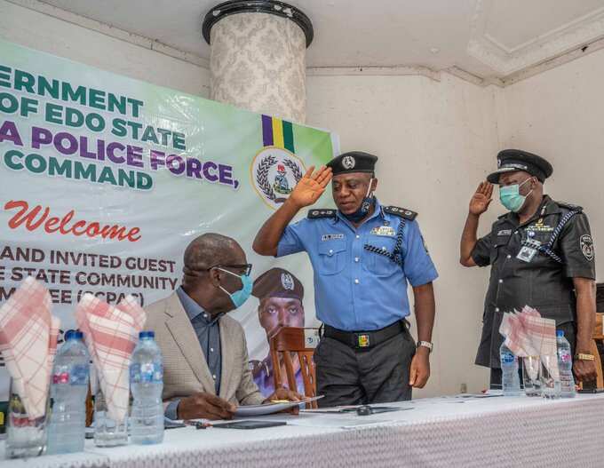 Governor Godwin Obaseki, Edo state, ritualist den, Nigeria Police Force