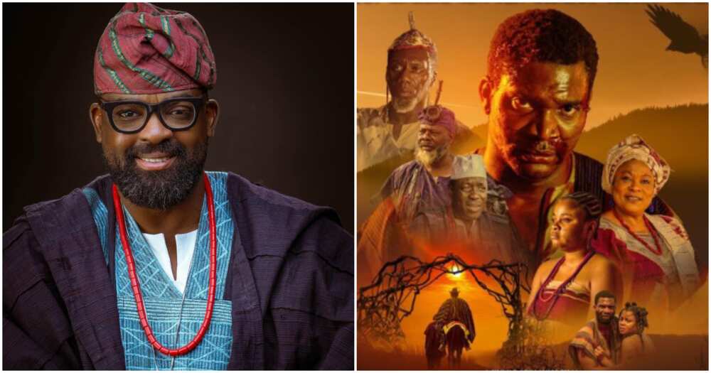 Photos of Kunle Afolayan and poster of Anikulapo