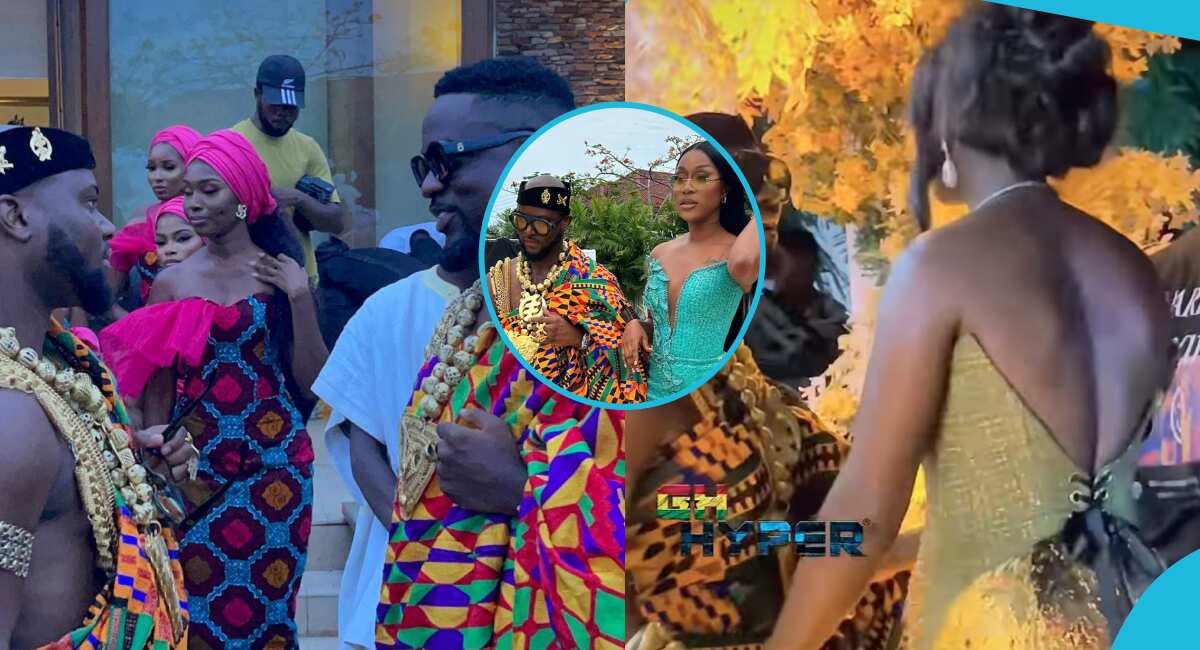 King Promise reveals his gorgeous “bride” in a stylish corseted gown at their “wedding”