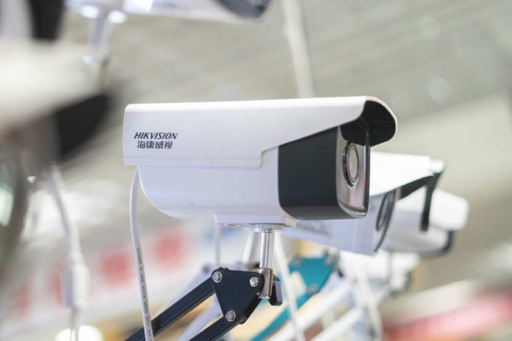 The US banned the importation of surveillance equipment made by Hikvision, seen here, and Dahua in November because it posed a 'risk' to national security