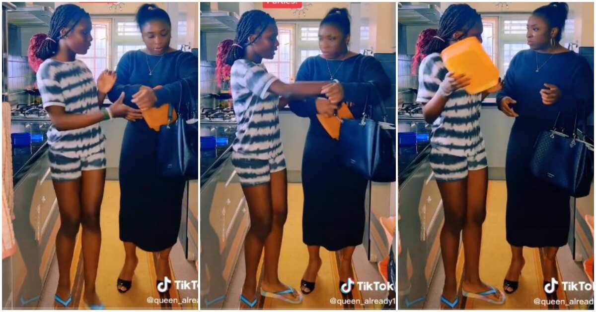 Funny video shows moment stubborn lady prevented her mum for stepping out for a party with a plate