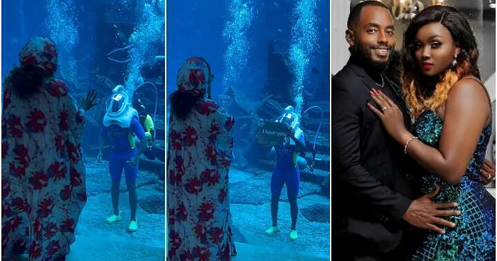 Man swims inside ocean, prove his love, woman, true love