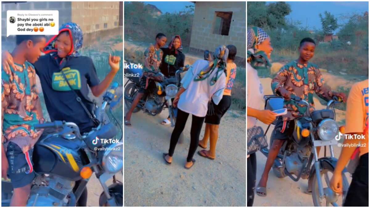 Watch this okada man smile in the presence of ladies who rode on his bike (video)